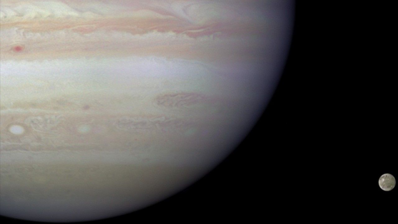 Jupiter's Largest Moon Plays a Game of 'Peek-A-Boo'