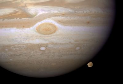 HST/WFPC2 Image of Jupiter and Ganymede Taken April 9, 2007