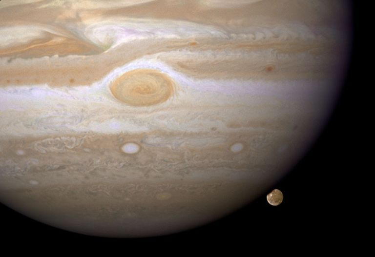 HST/WFPC2 Image of Jupiter and Ganymede Taken April 9, 2007