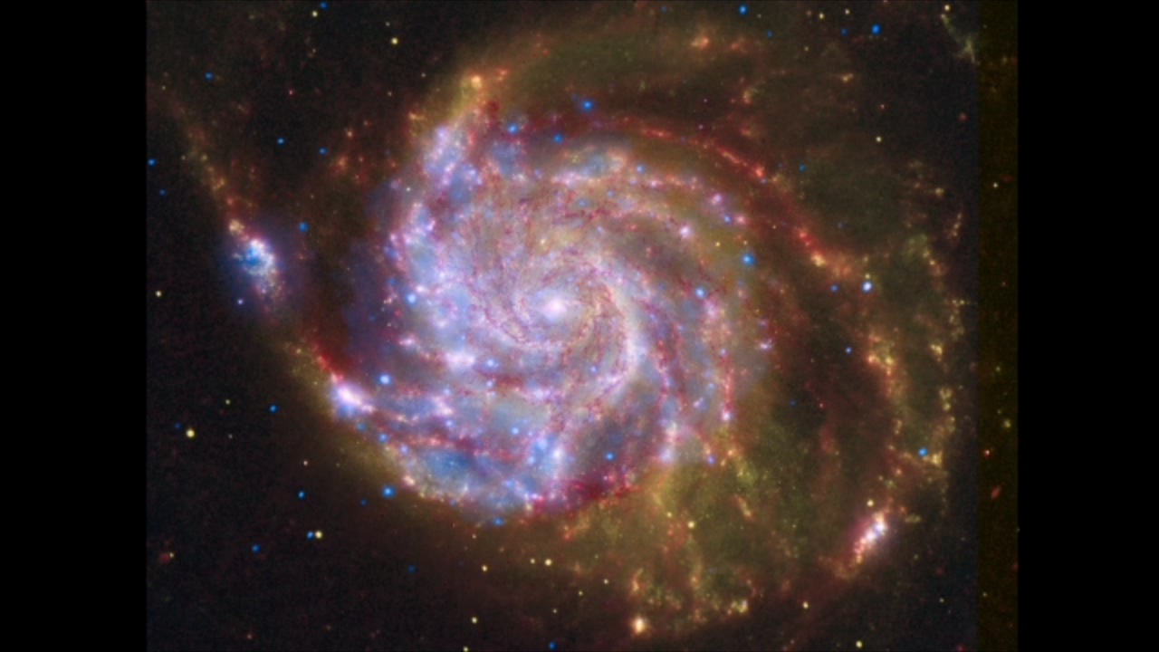 Spitzer-Hubble-Chandra Composite of M101