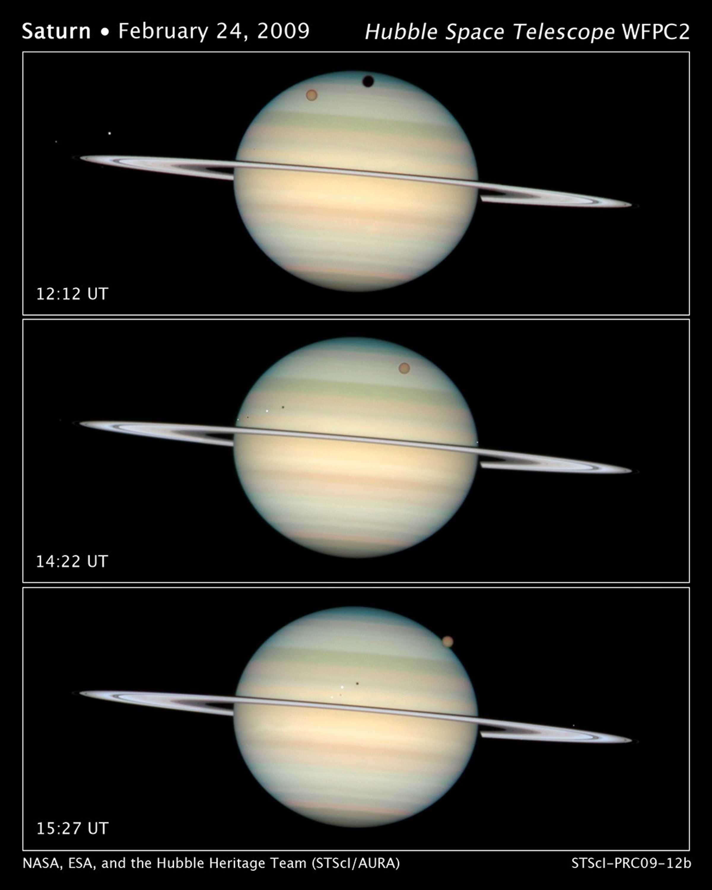 HST Image of Saturn Moon Transits