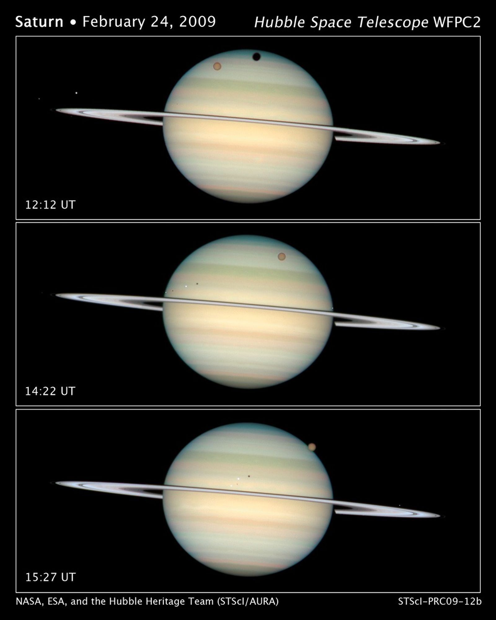 HST Image of Saturn Moon Transits