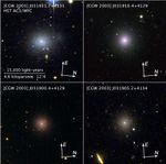 Compass and Scale Image of Perseus Cluster Dwarf Galaxies