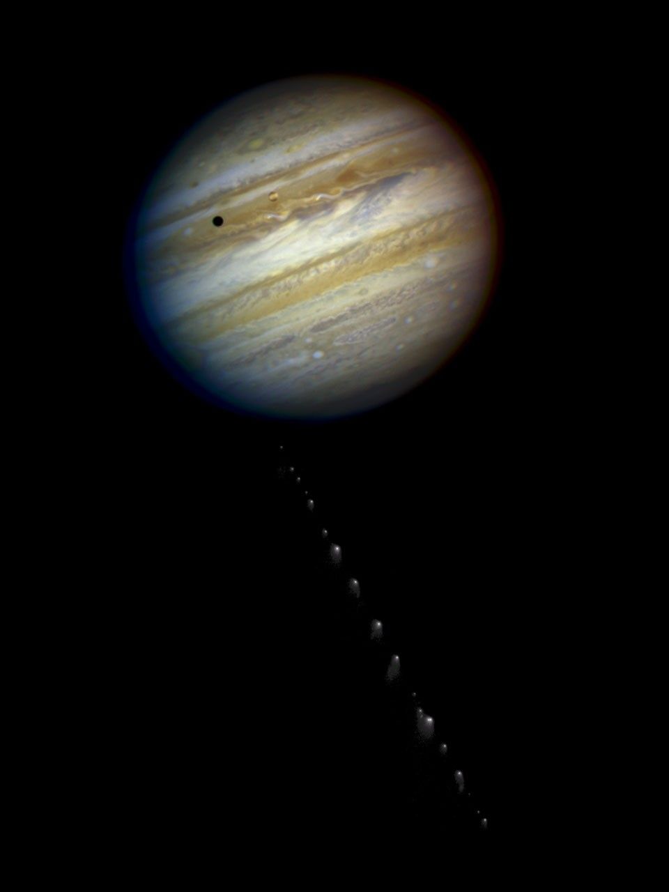 Photo Illustration of Comet P/Shoemaker-Levy 9 and Planet Jupiter