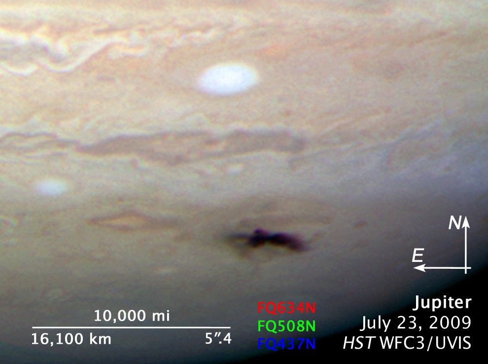 Compass and Scale Image of Jupiter