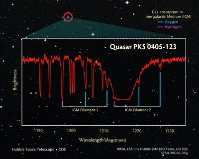 Fingerprinting the Distant Universe Using the Light from Quasar PKS 0405-123