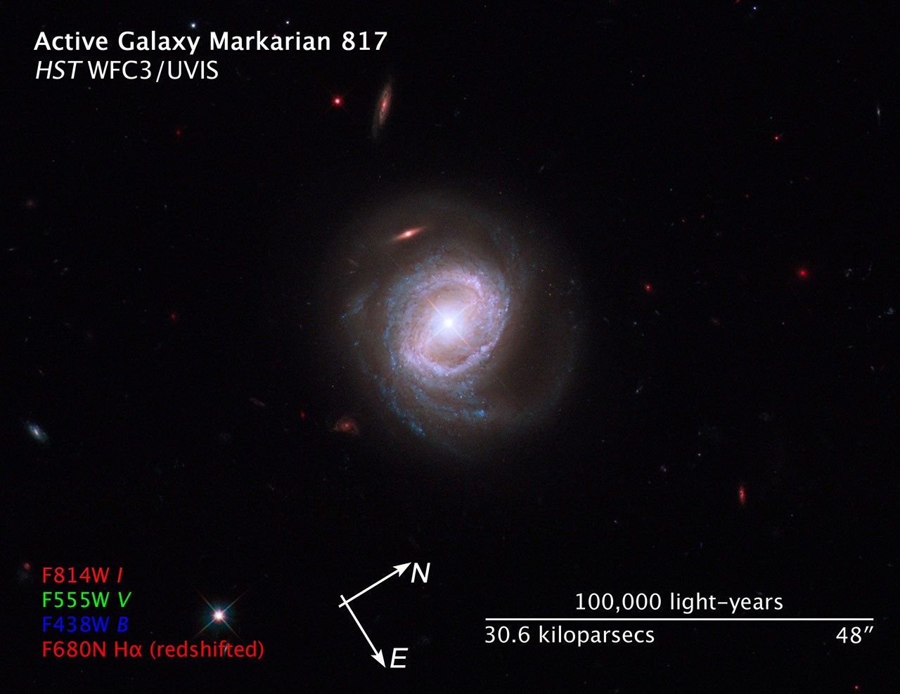 Compass and Scale Image of Markarian 817