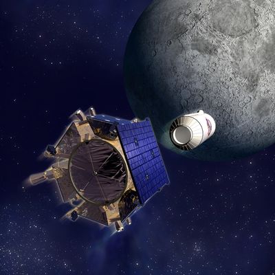 Artist’s Illustration of the Lunar Crater Observation and Sensing Satellite (LCROSS)