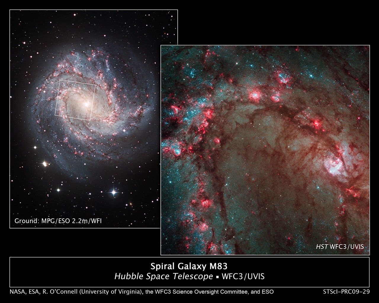 Hubble Image Showcases Star Birth in M83, the Southern Pinwheel