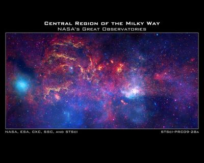 NASA’s Great Observatories Examine the Galactic Center Region (With Title)