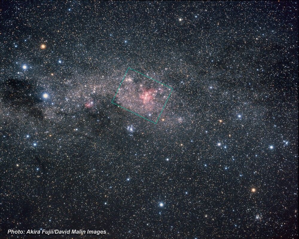 Ground Image and Constellation Region Around Carina Nebula