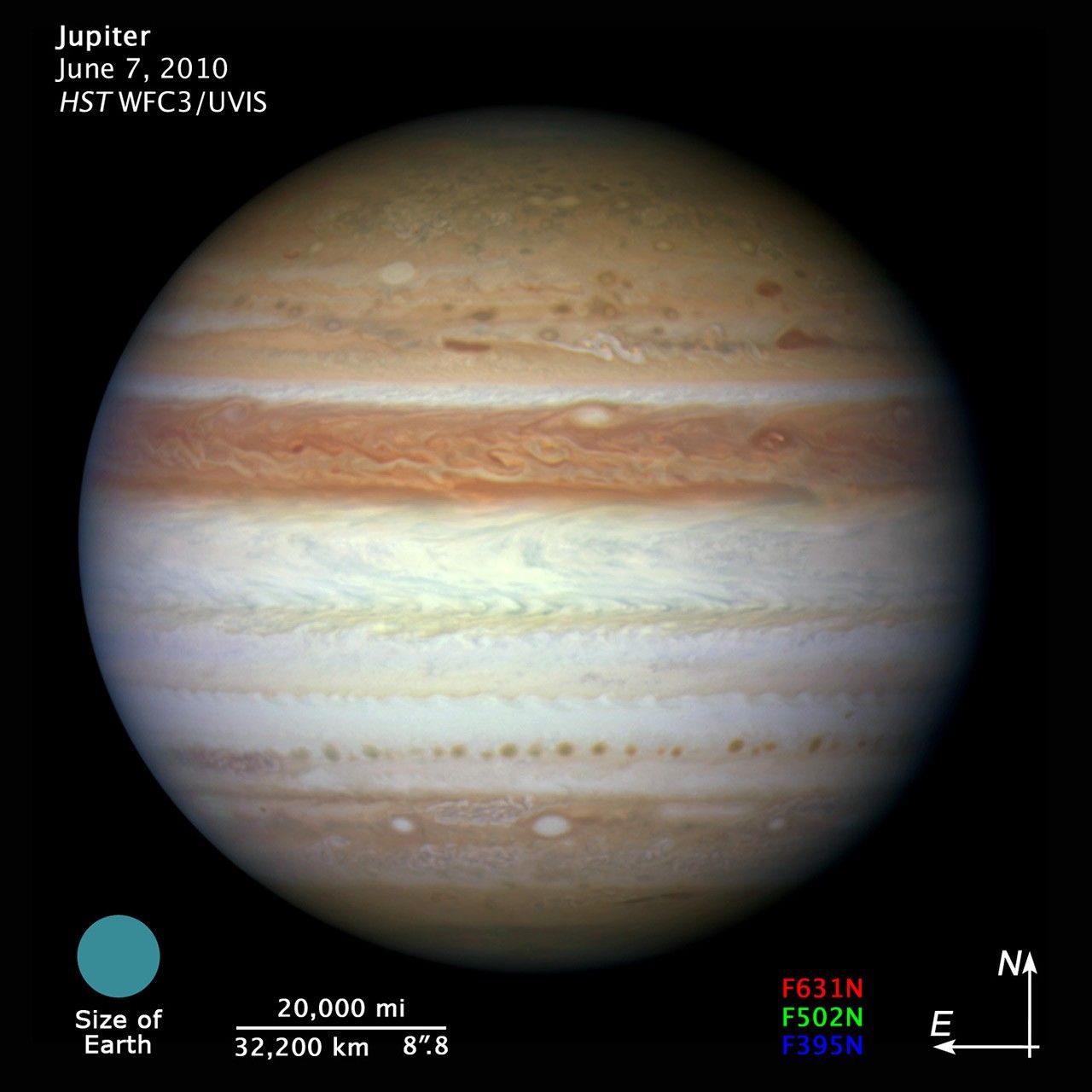 Compass and Scale Image for Jupiter