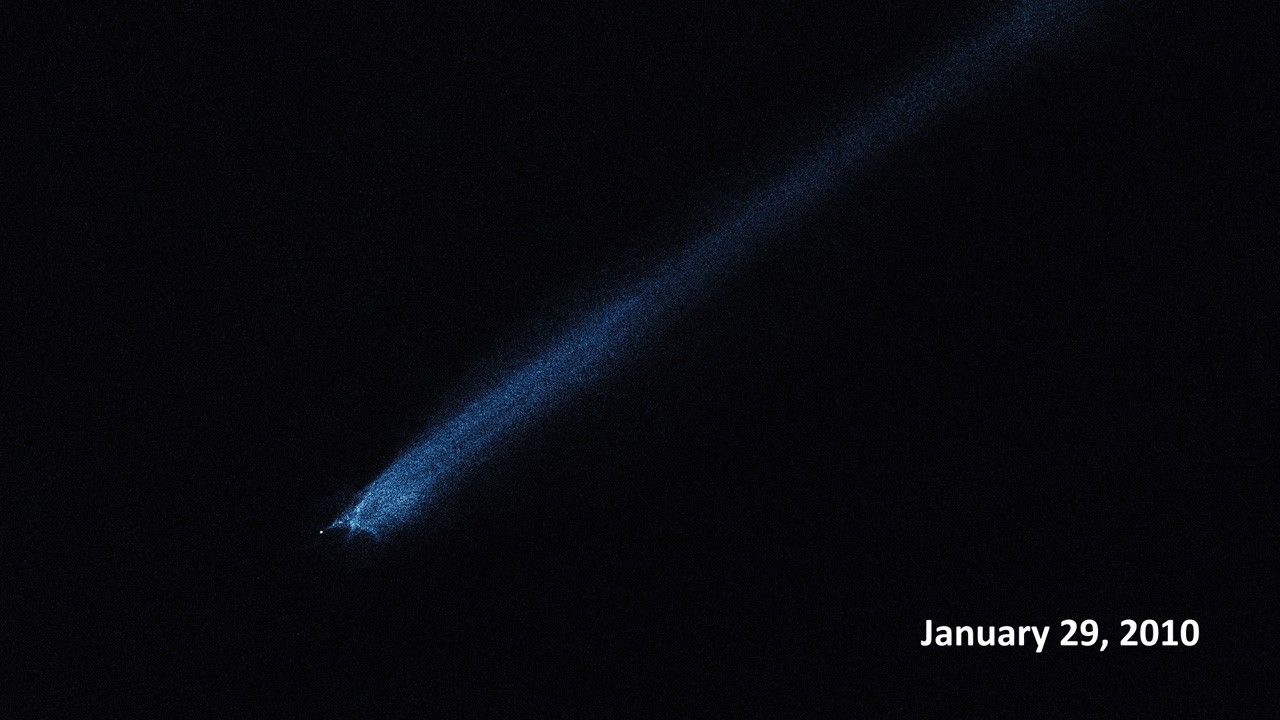 Asteriod P/2010 A2 Image Sequence with Dates