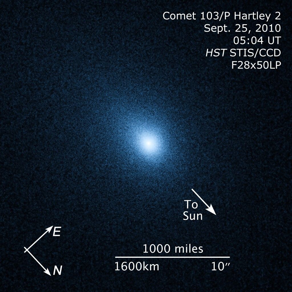 Compass and Scale Image for Comet 103/P Hartley 2