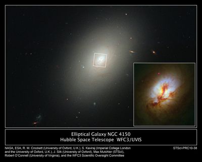 Hubble Spies Young Stars in Ancient Galaxy’s Core