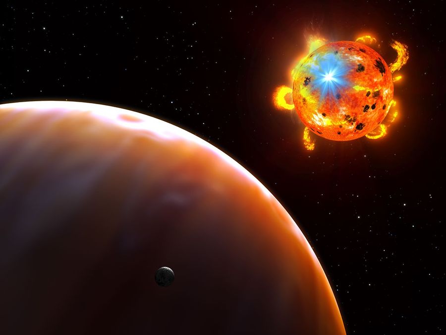 Flaring Red Dwarf Star