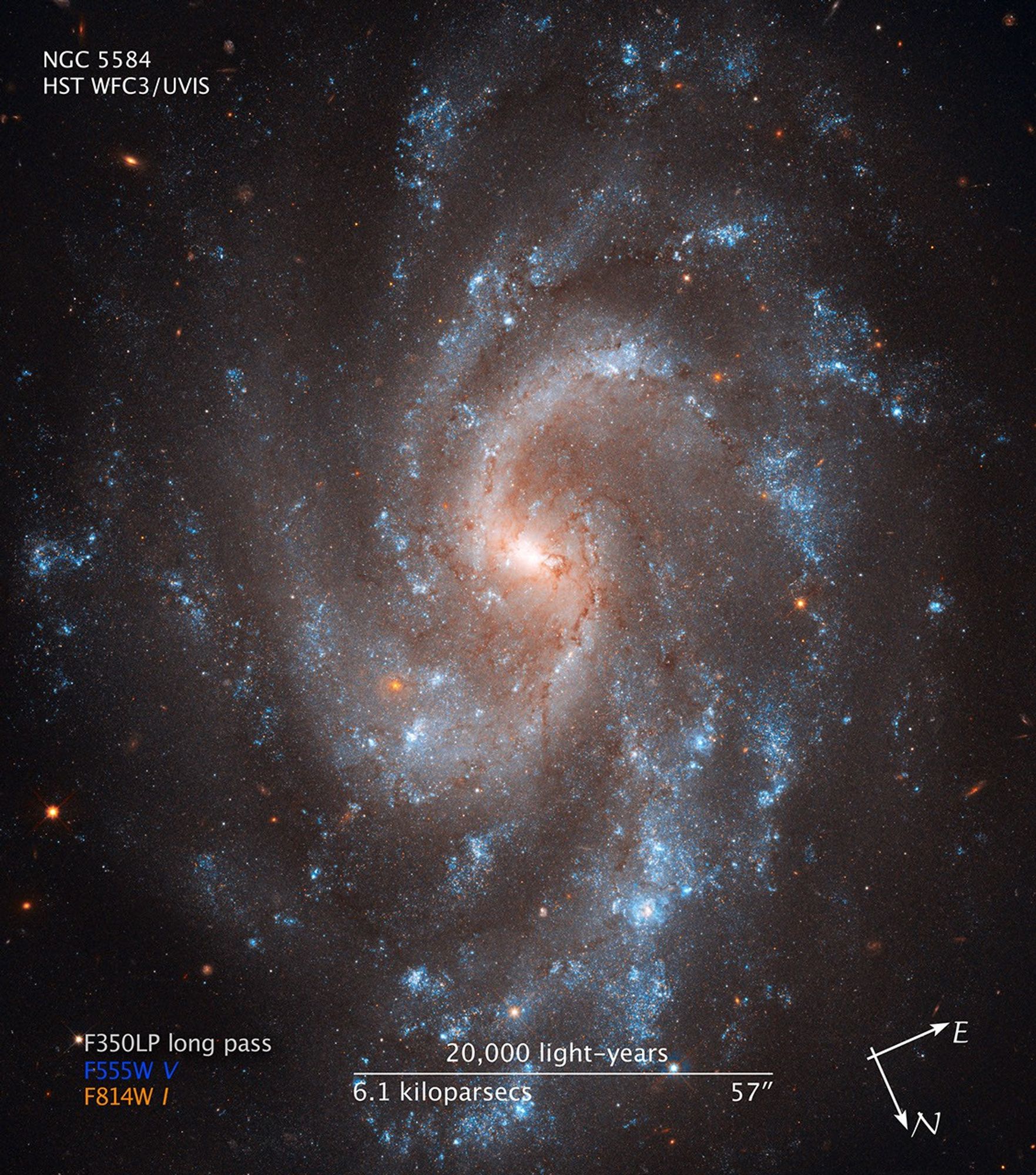 Compass and Scale Image of NGC 5584