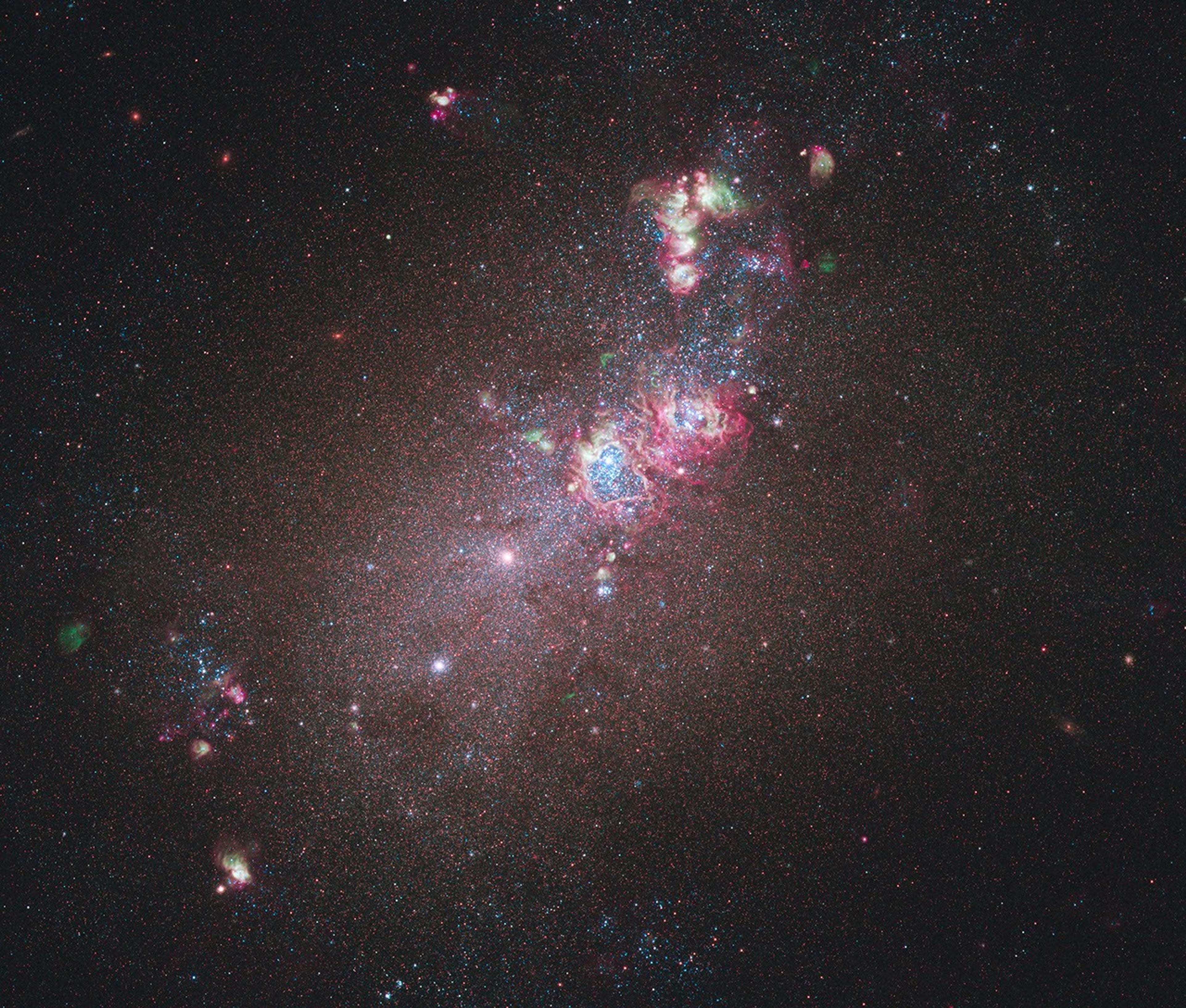 Dwarf Irregular Galaxy NGC 4214 Imaged by Hubble WFC3