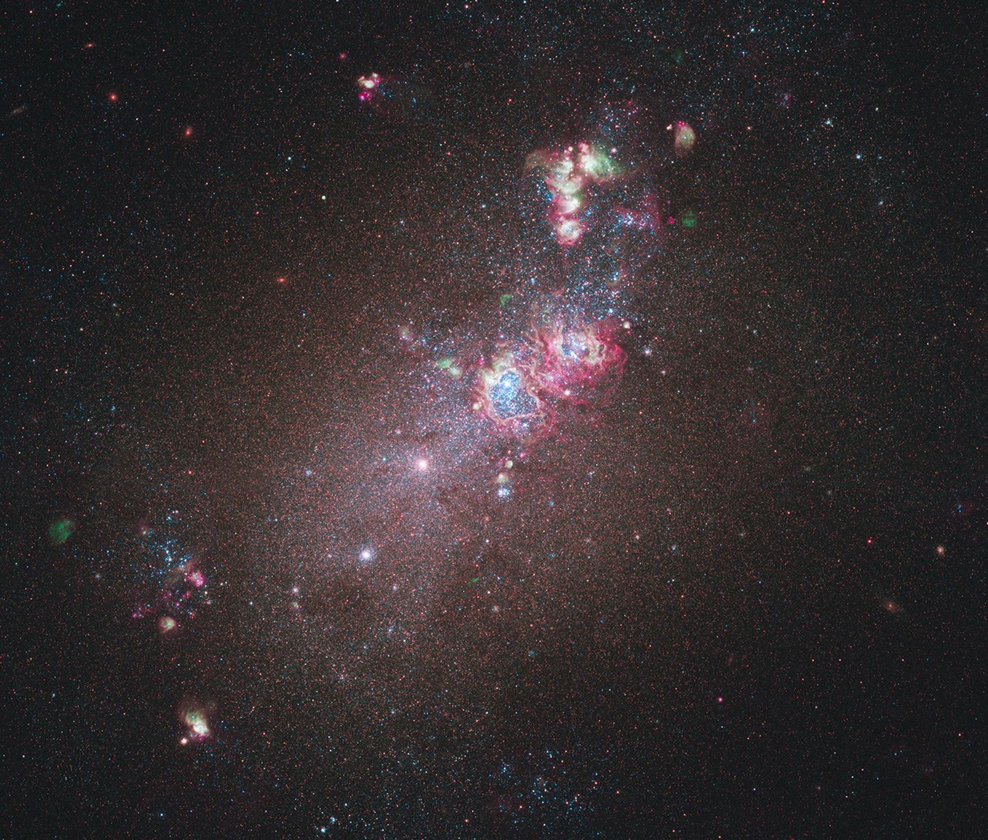 Dwarf Irregular Galaxy NGC 4214 Imaged by Hubble WFC3