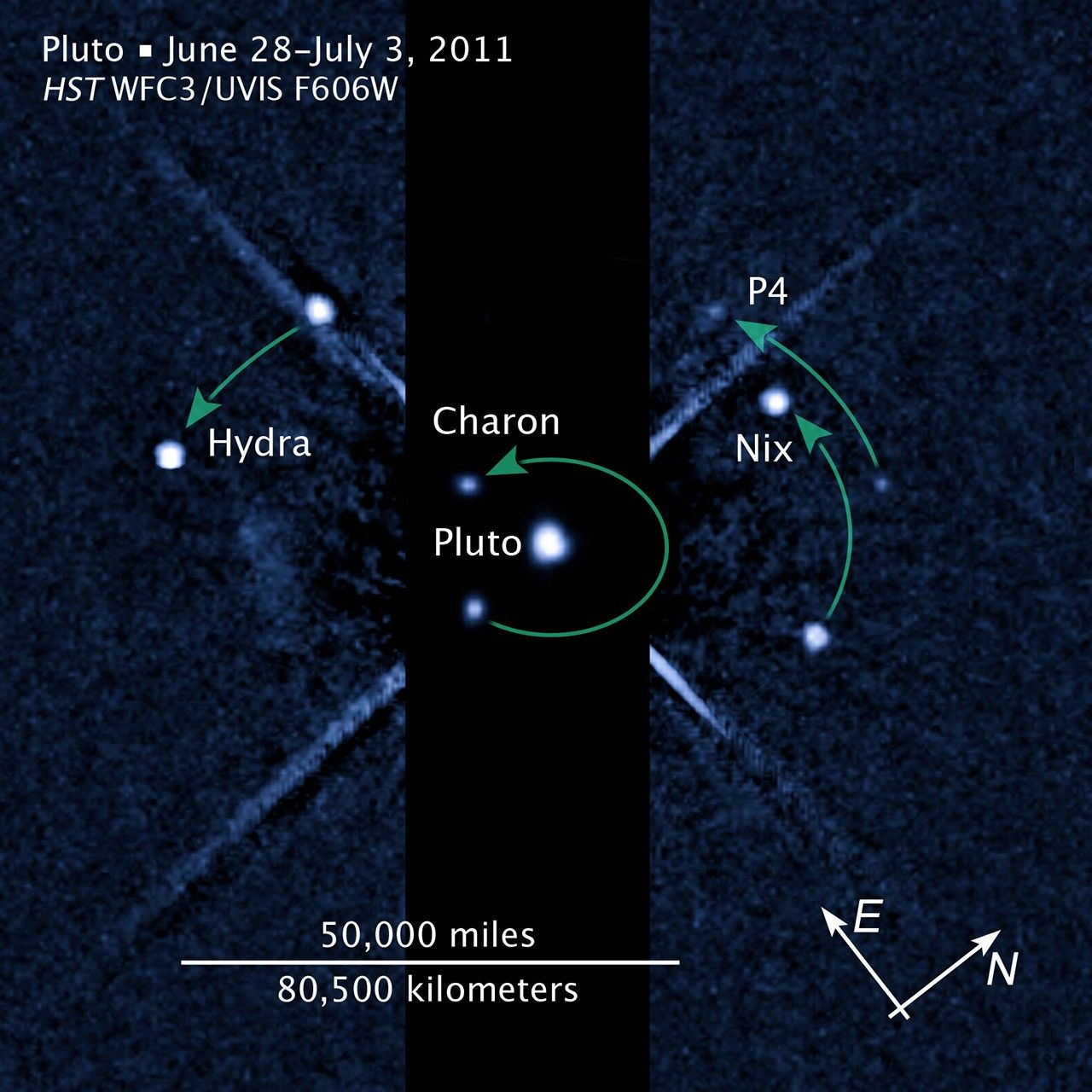 Compass and Scale Image of Pluto