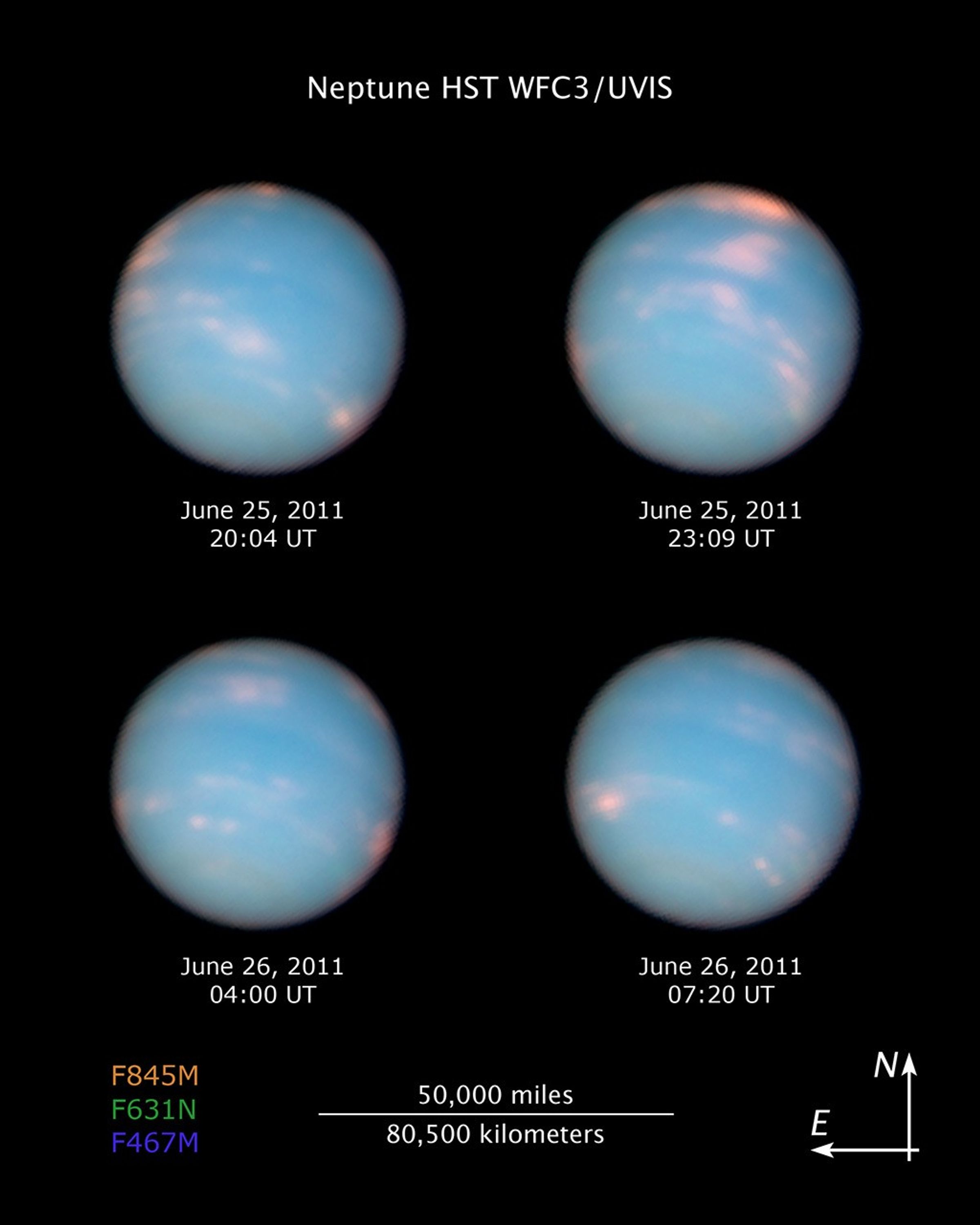 Compass and Scale Image of Neptune