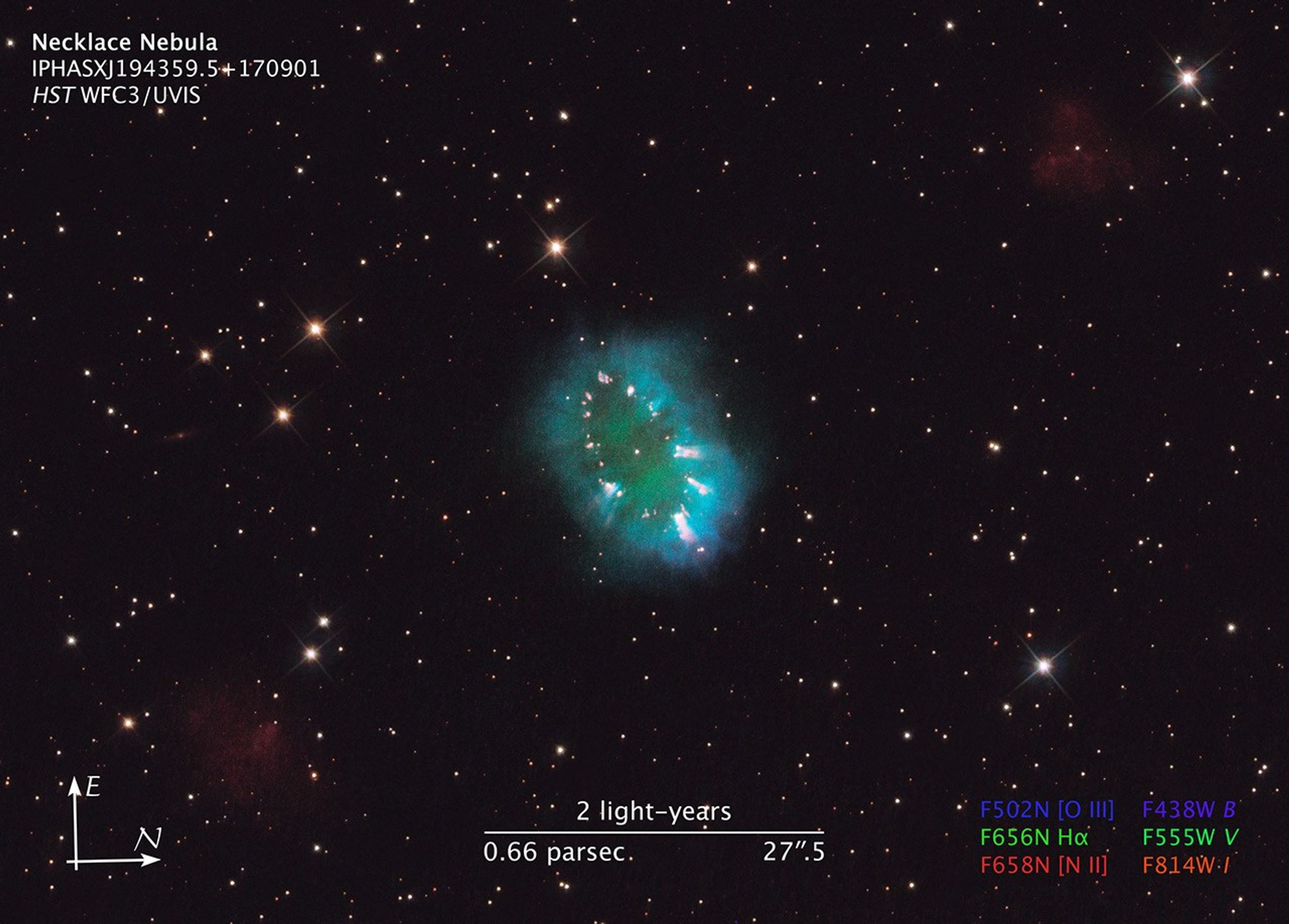 Compass and Scale Image for Necklace Nebula