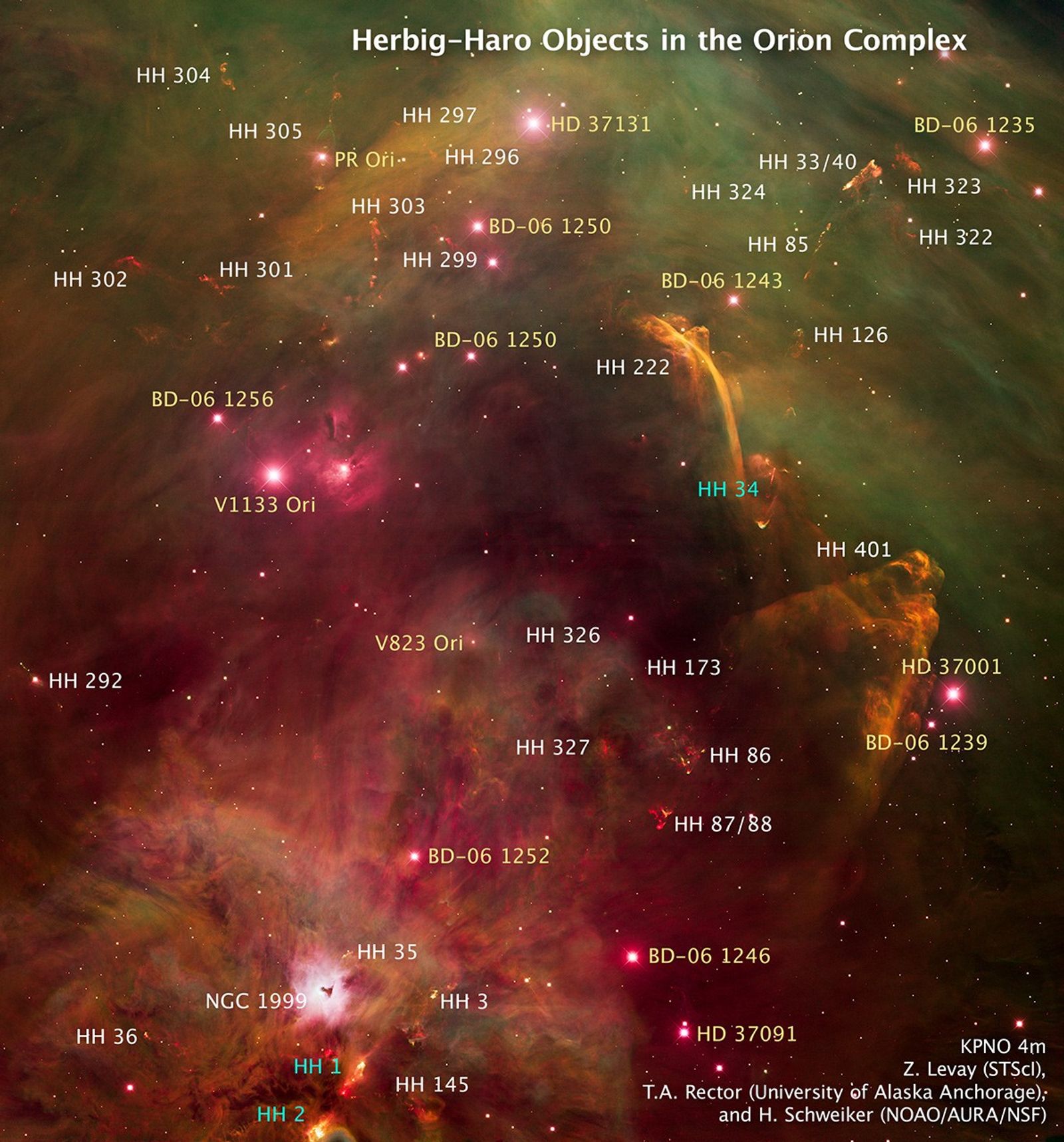 Herbig-Haro Objects in the Orion Complex — image from the Hubble Space Telescope