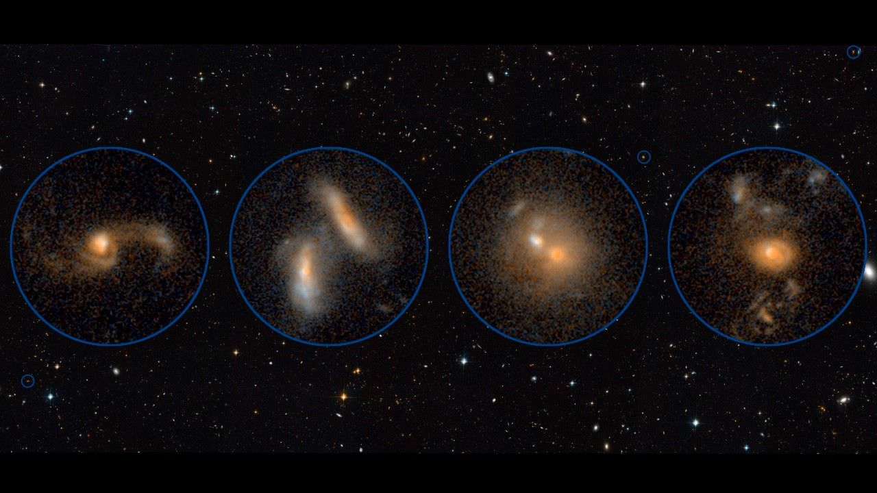 Zoom into Extended Groth Strip Merging Galaxies