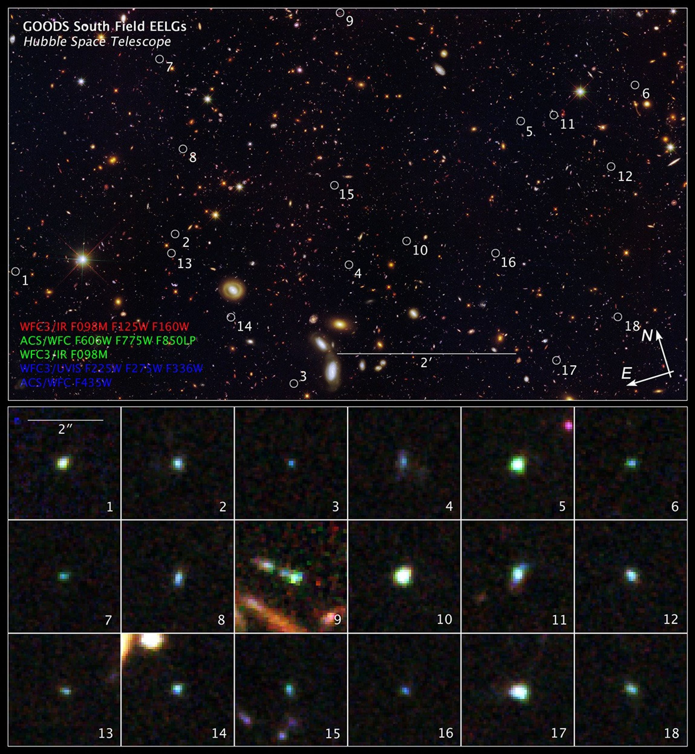 Compass and Scale Image for GOODS South Deep CANDELS Image
