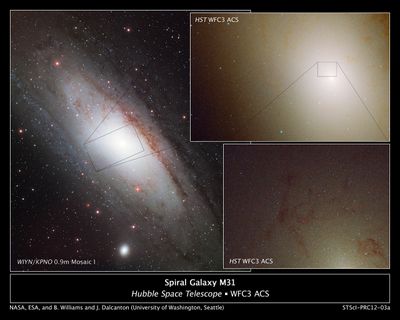 Hubble Observes Blue Stars in Andromeda’s Core
