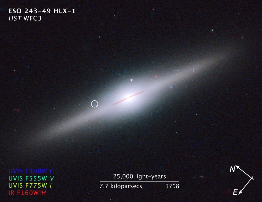 Compass and Scale Image of ESO 243-49 HLX-1