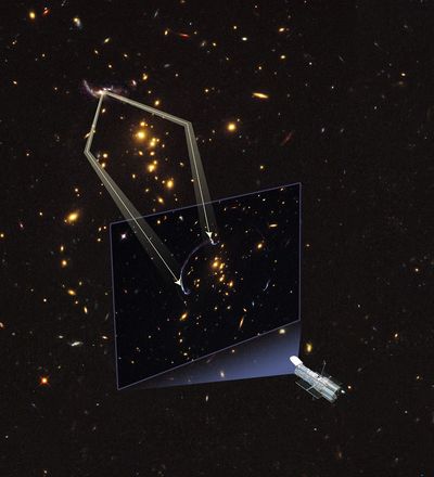 Gravitational Lens Forms Giant Arc
