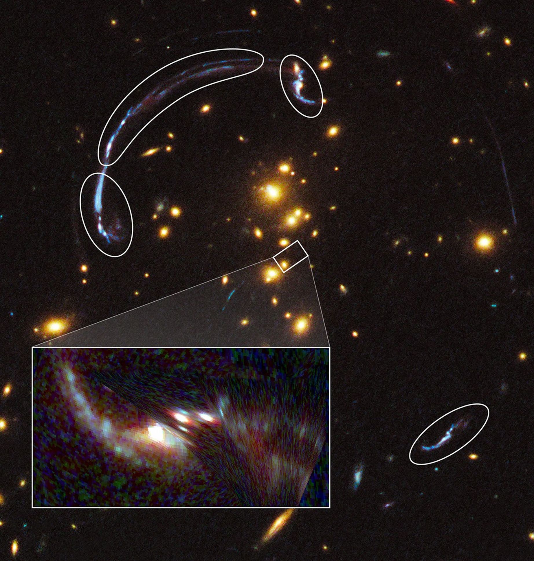Hubble WFC3 Image of Core of RCS2 032727-132623 and Reconstruction of RCSGA 032727-132609
