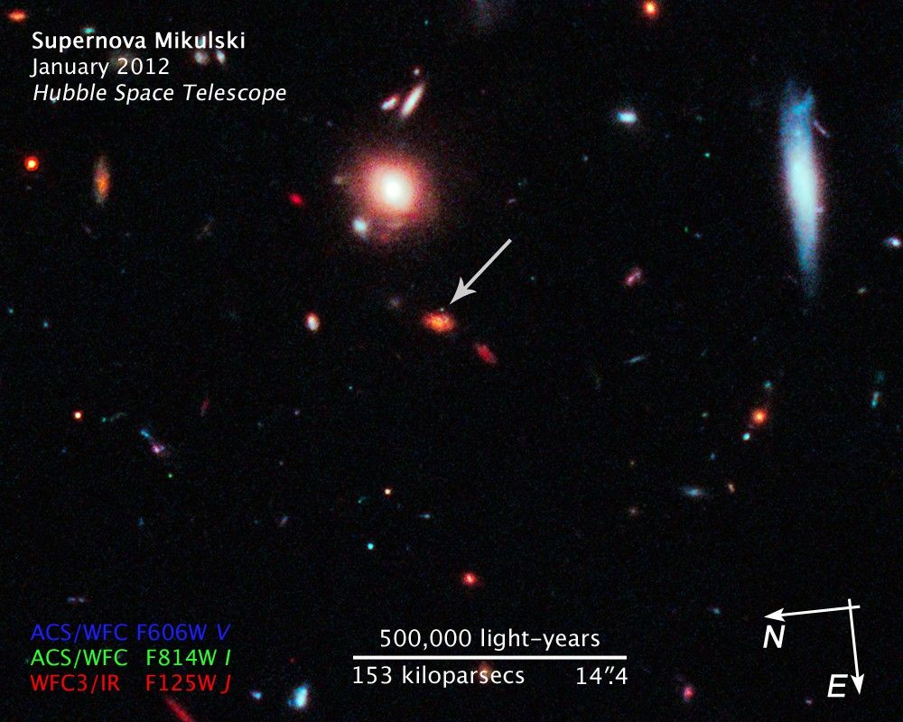 Compass and Scale Image of Supernova Mikulski