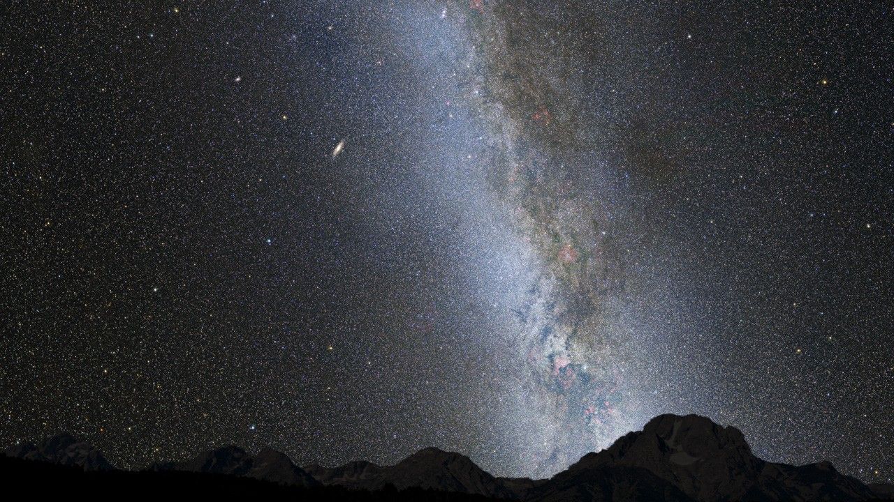 Nighttime Sky View of Future Galaxy Merger (With Holds)