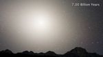 Nighttime Sky View of Future Galaxy Merger (Annotated)