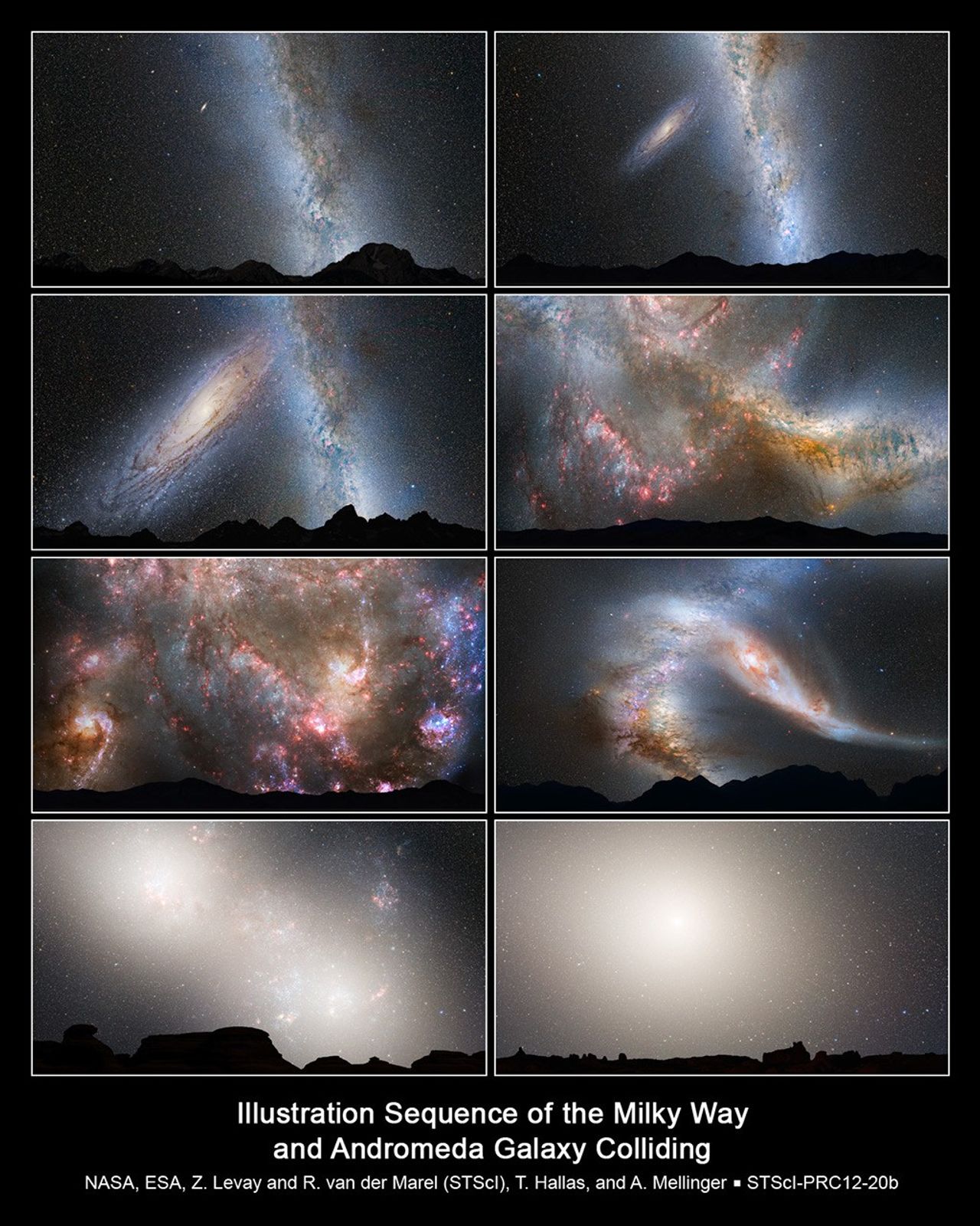 Nighttime Sky View of Future Galaxy Merger