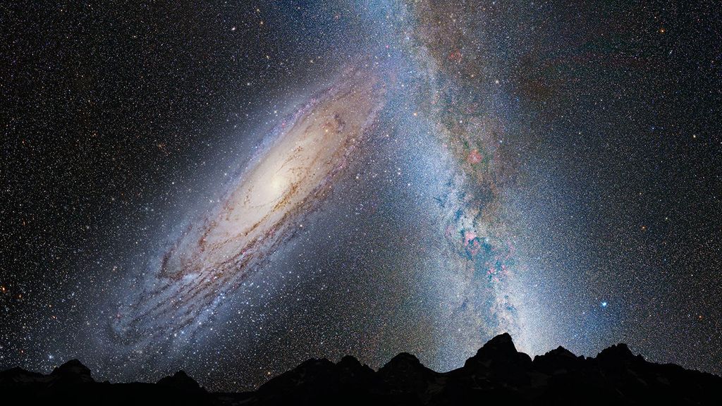 
			Nighttime Sky View of Future Galaxy Merger: 3.75 Billion Years - NASA Science			