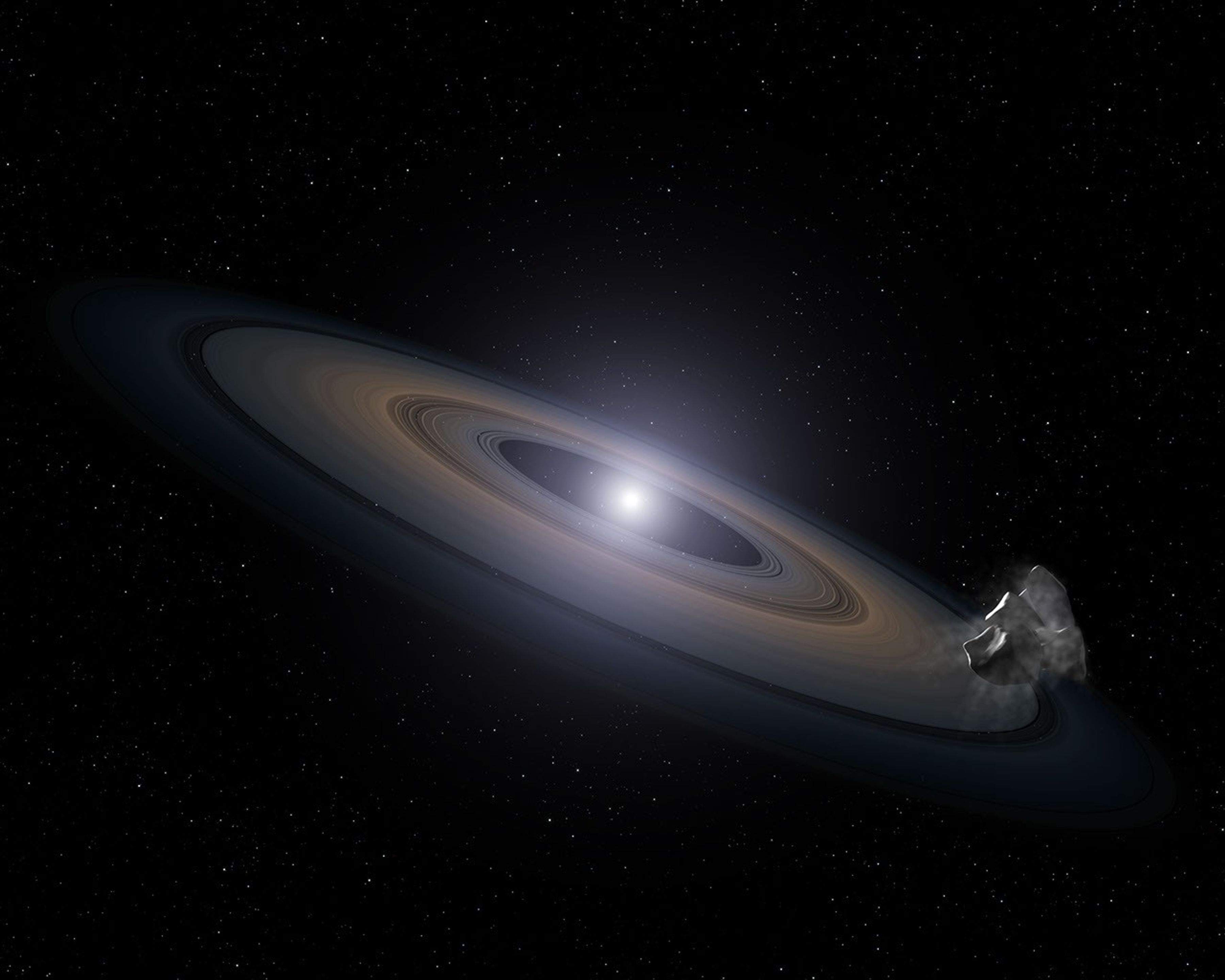 Artist's Impression of a White Dwarf 'Polluted' with Planet Debris