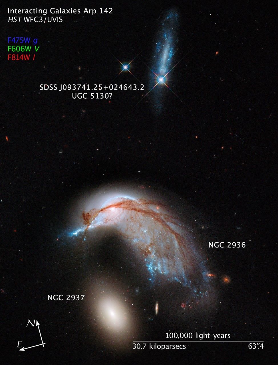 Compass and Scale Image for Arp 142