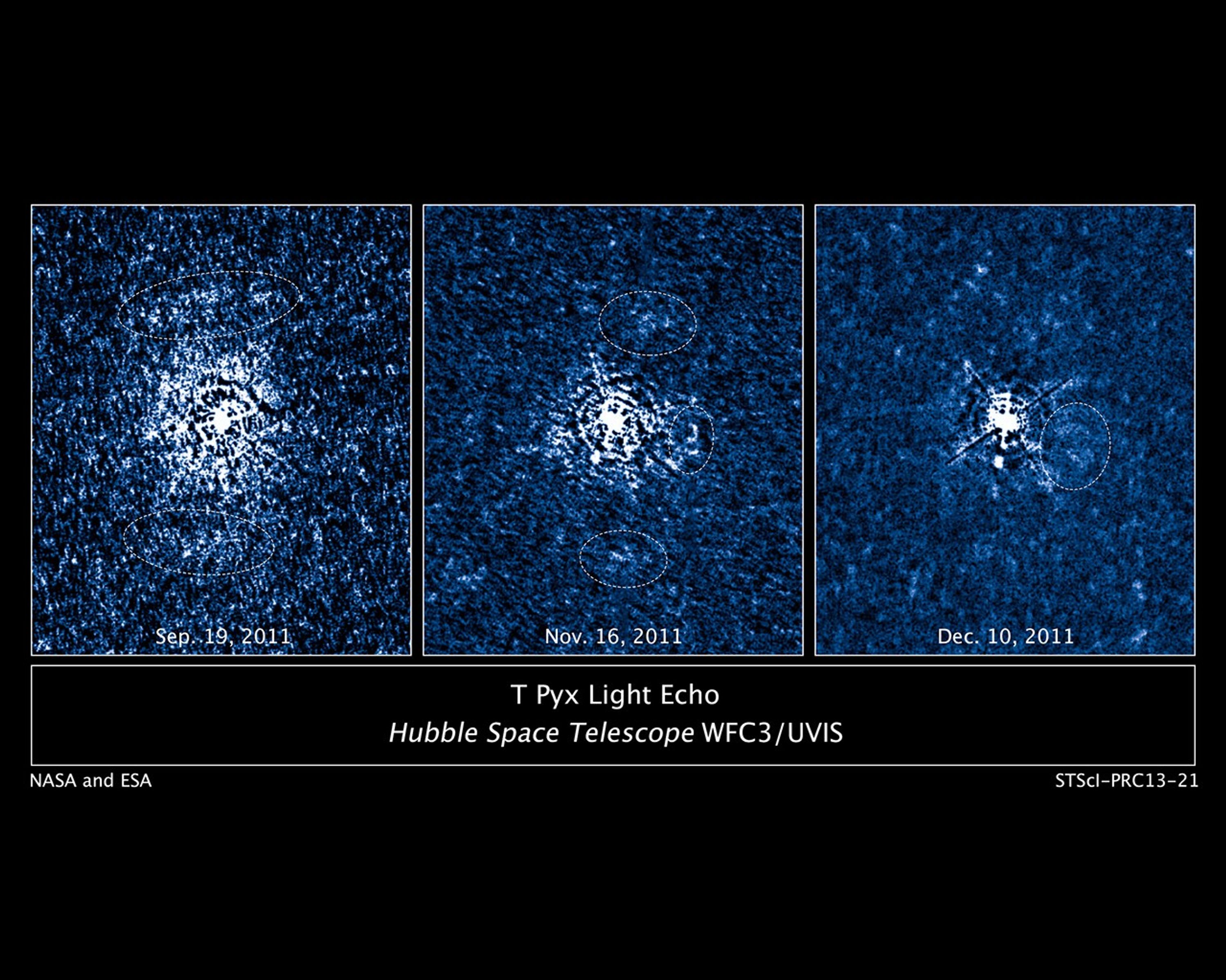 Flash of Light from Erupting Star Illuminates Debris Disk