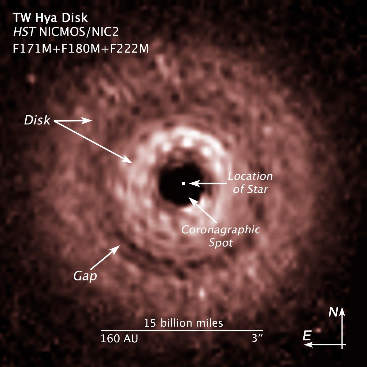 Compass and Scale Image of TW Hydrae Disk