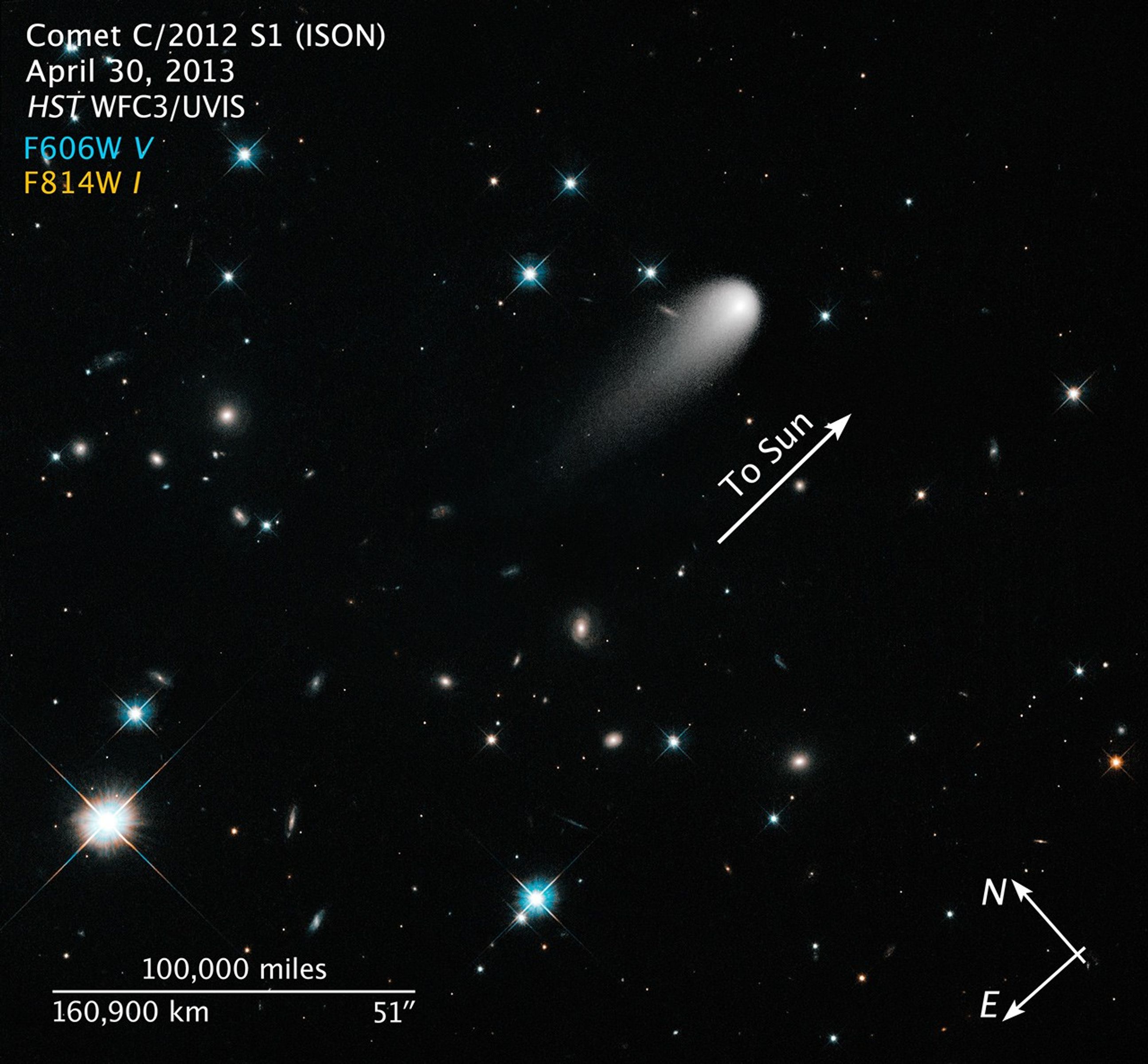 Compass and Scale Image for Comet ISON