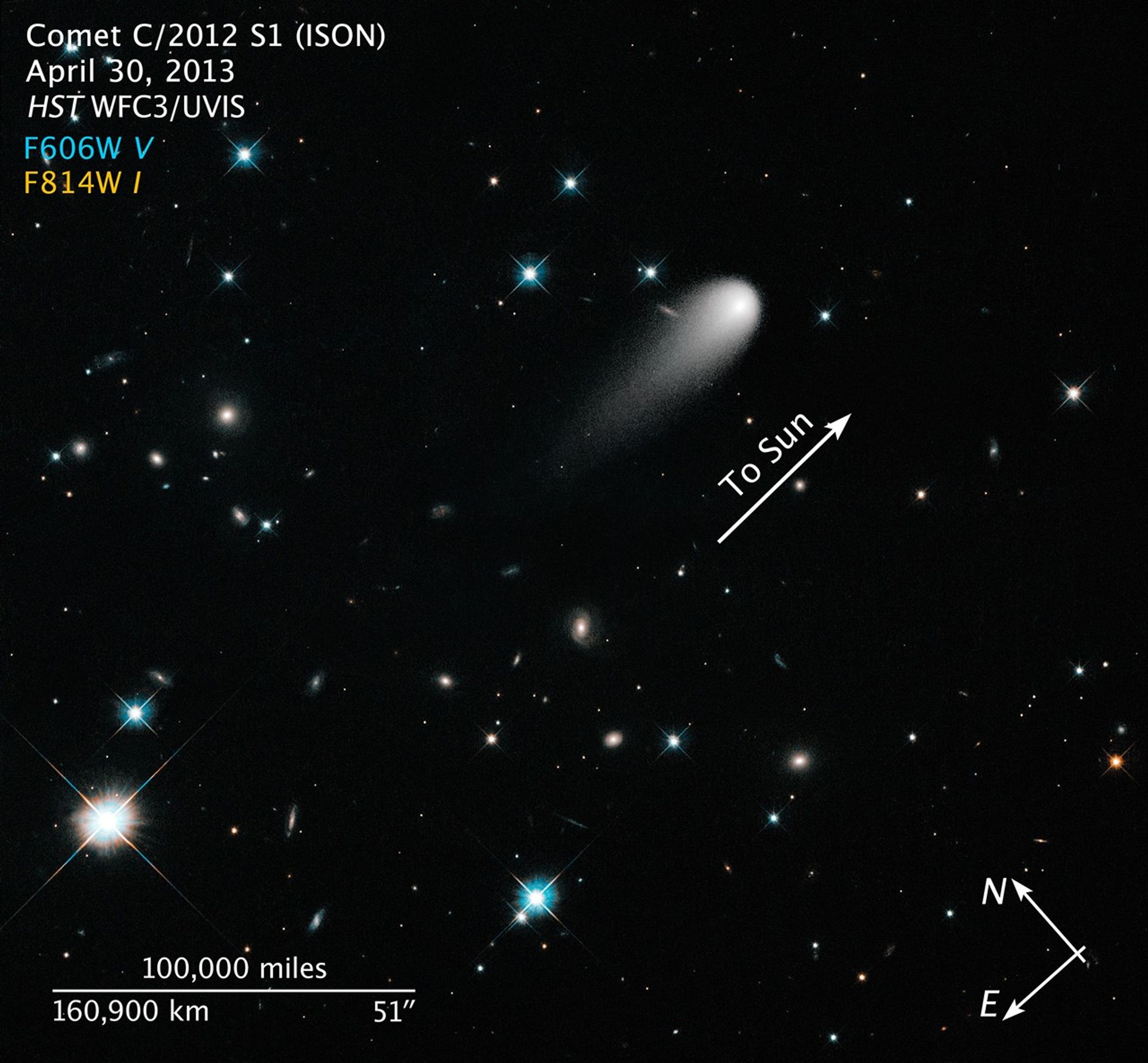 Compass and Scale Image for Comet ISON