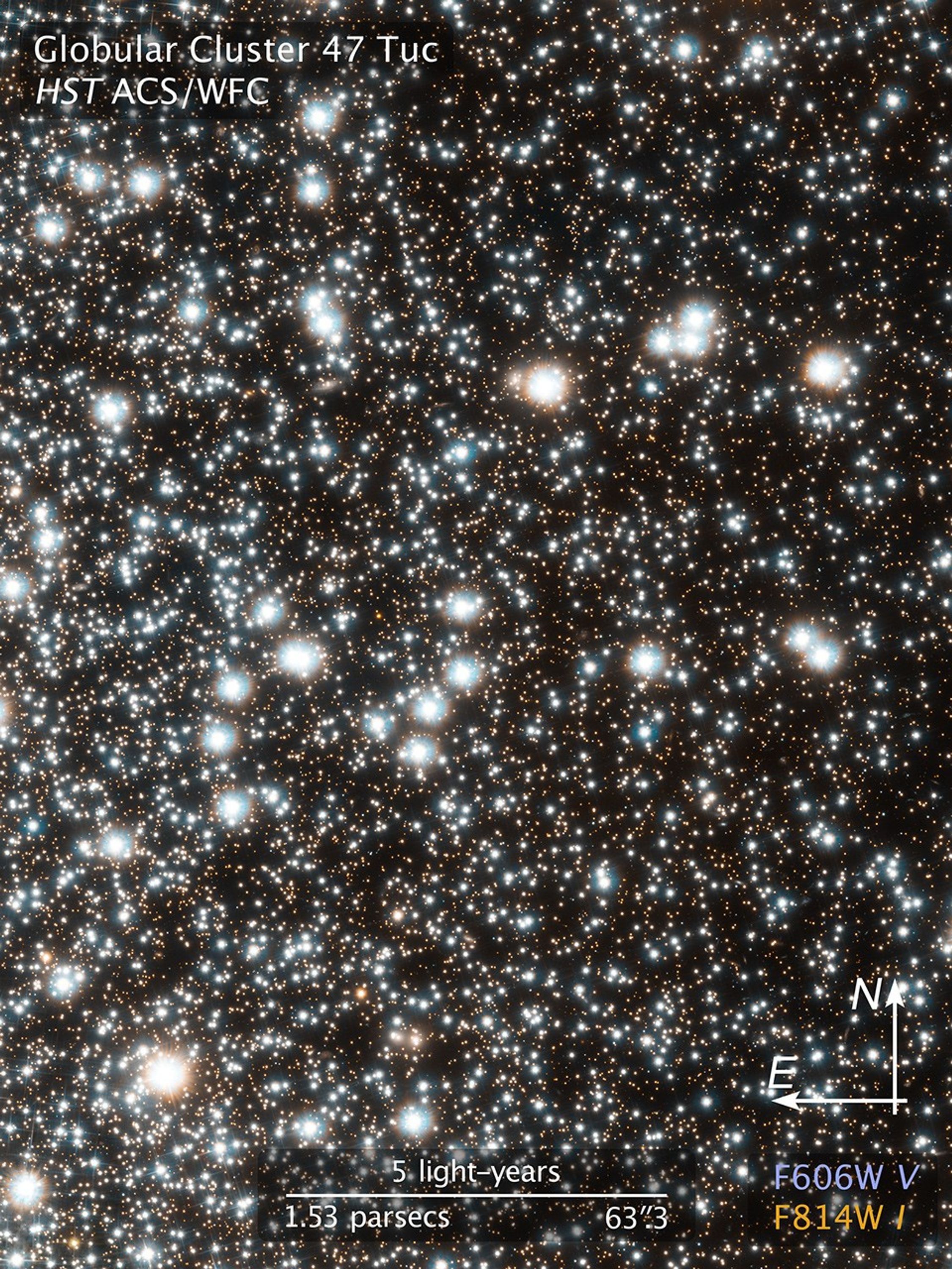 Compass and Scale Image for 47 Tucanae