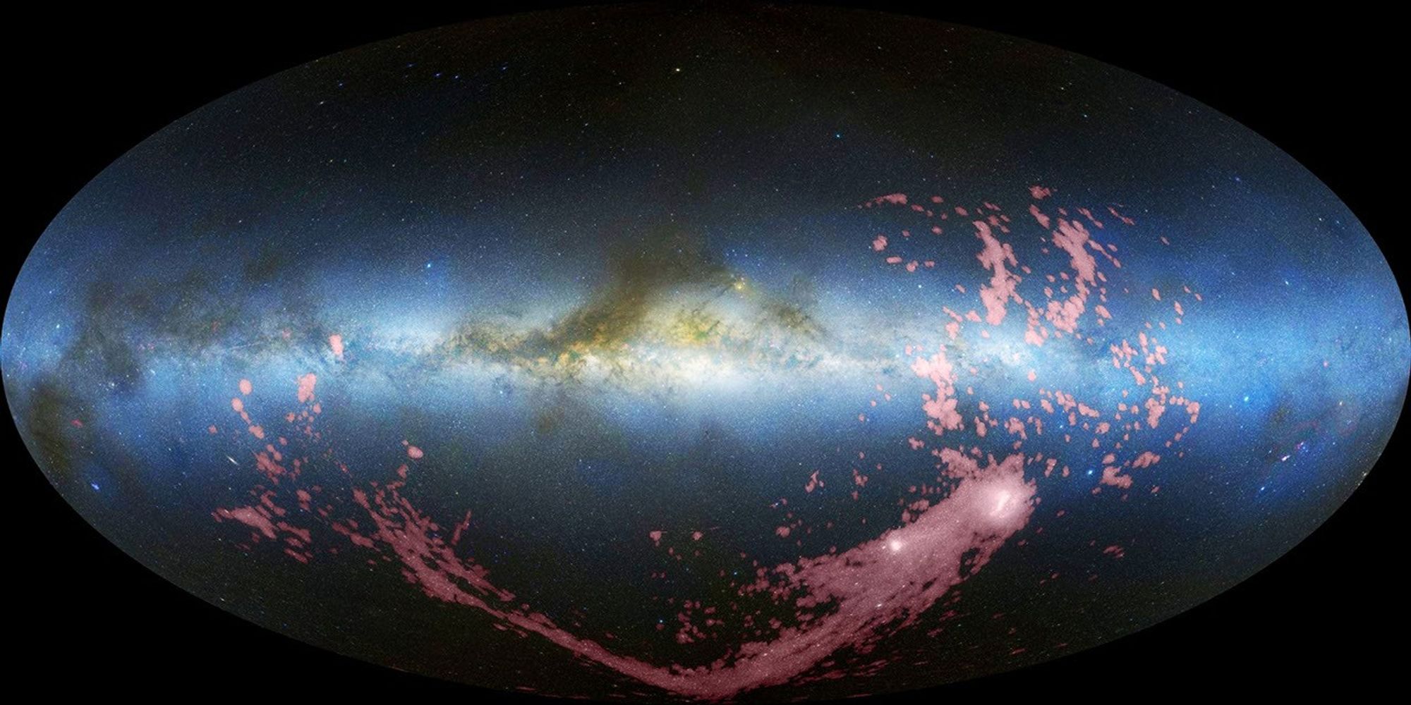 All-sky View of the Magellanic Stream (Radio/visible-light)