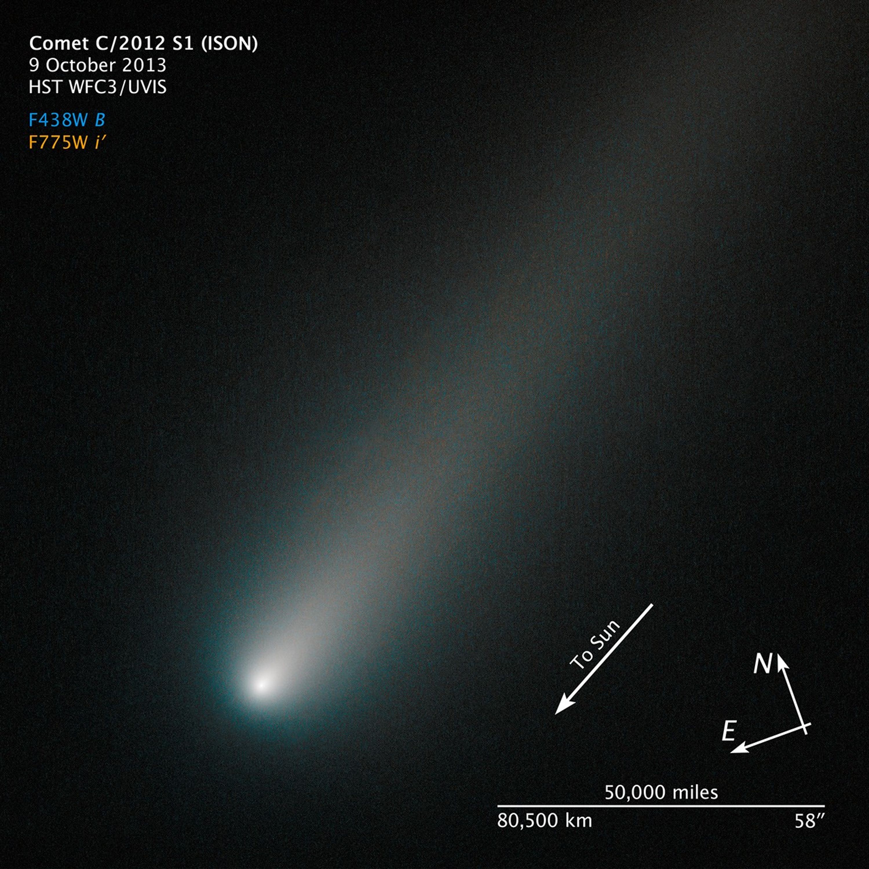 Compass and Scale Image for Comet ISON