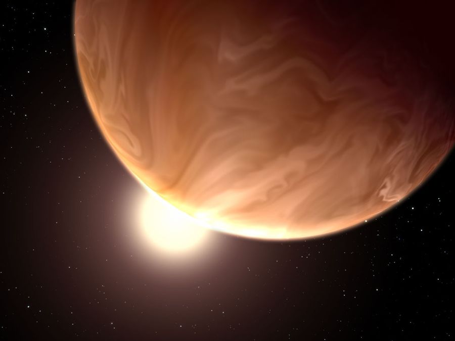 Clouds in Atmosphere of Exoplanet GJ 1214b (Artist's View)