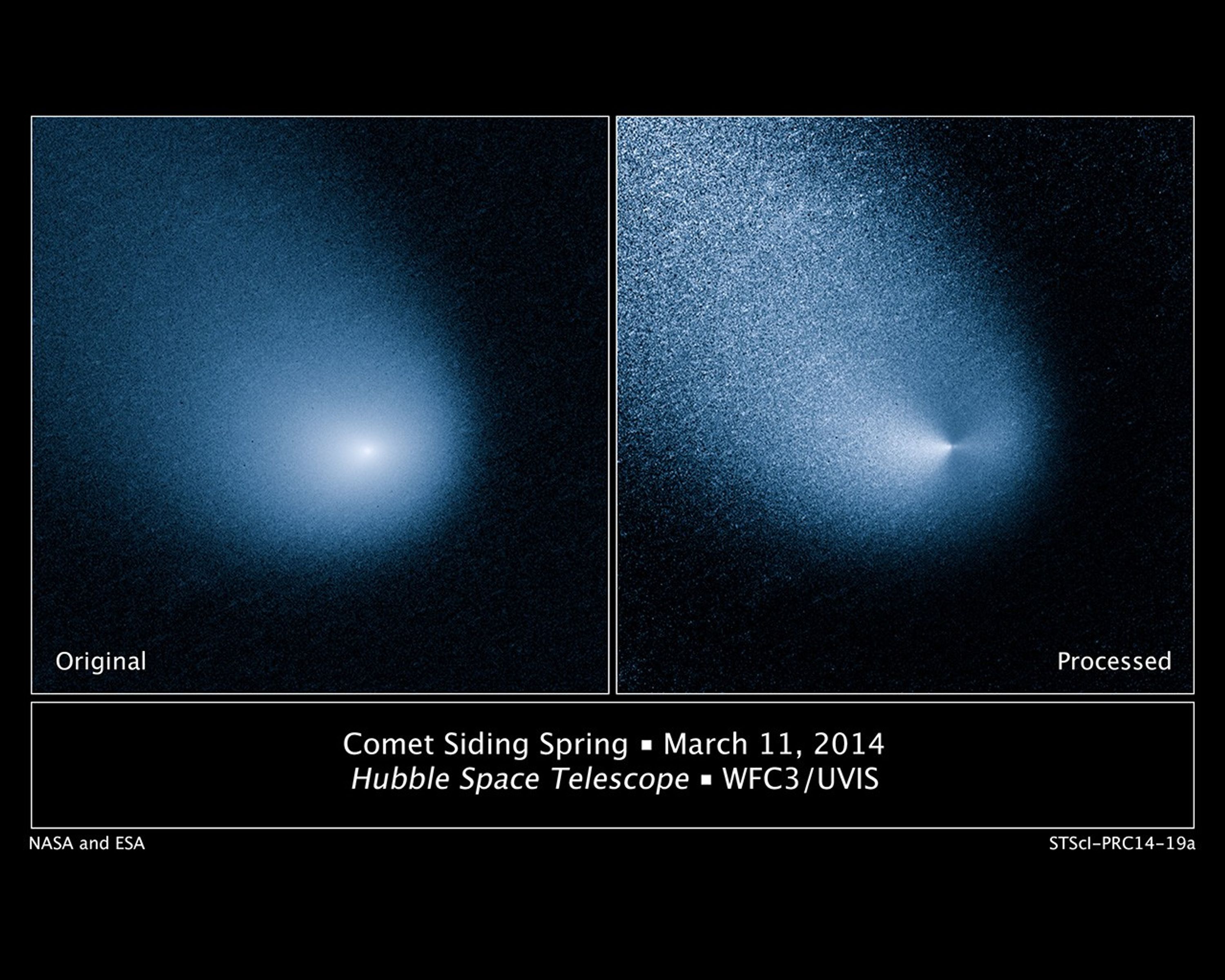 Hubble Sees Mars-Bound Comet Sprout Multiple Jets