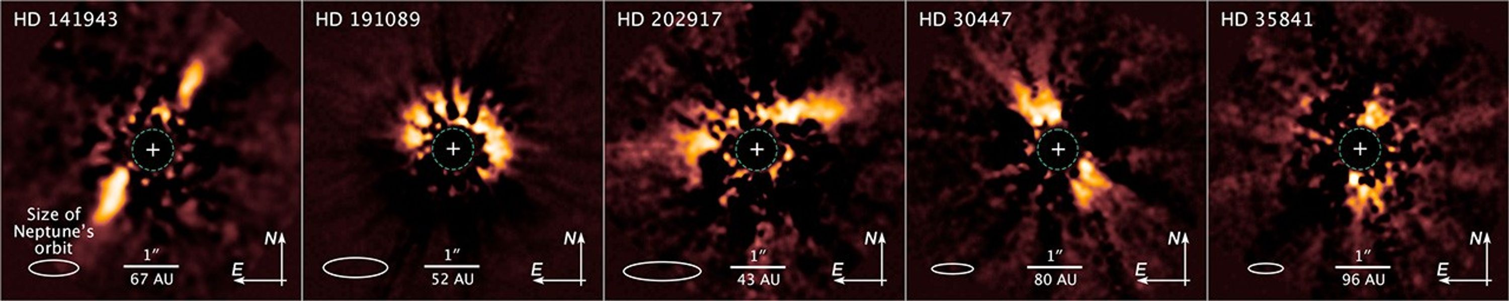 NICMOS Archival Images of Five Debris Disks